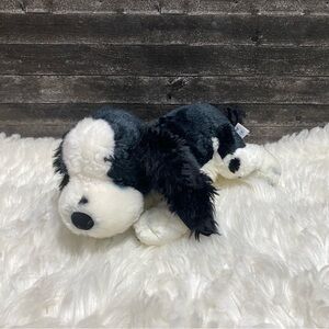 RUSS COCKER SPANIEL PUPPY DOG BLACK WHITE STUFFED ANIMAL REALISTIC TOY